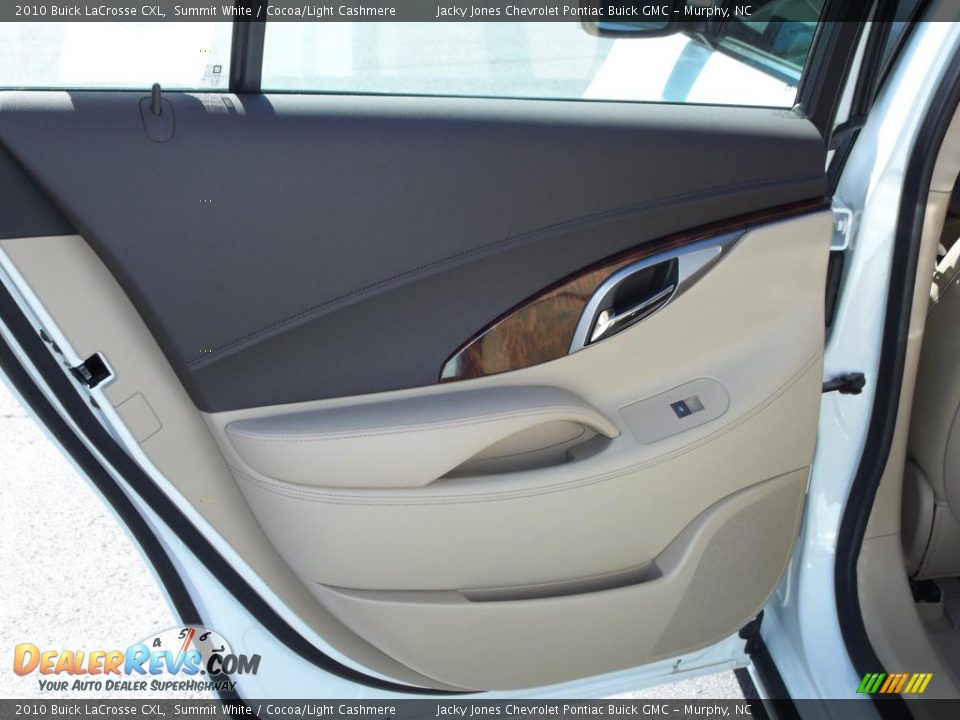 2010 Buick LaCrosse CXL Summit White / Cocoa/Light Cashmere Photo #26