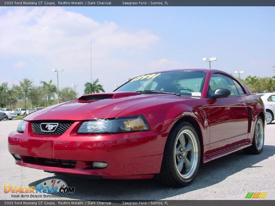 2003 Ford Mustang GT Coupe Redfire Metallic / Dark Charcoal Photo #7
