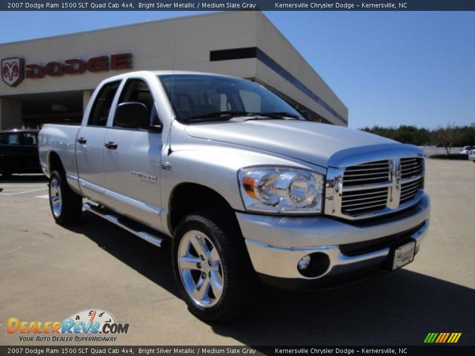 2007 Dodge Ram 1500 SLT Quad Cab 4x4 Bright Silver Metallic / Medium Slate Gray Photo #1