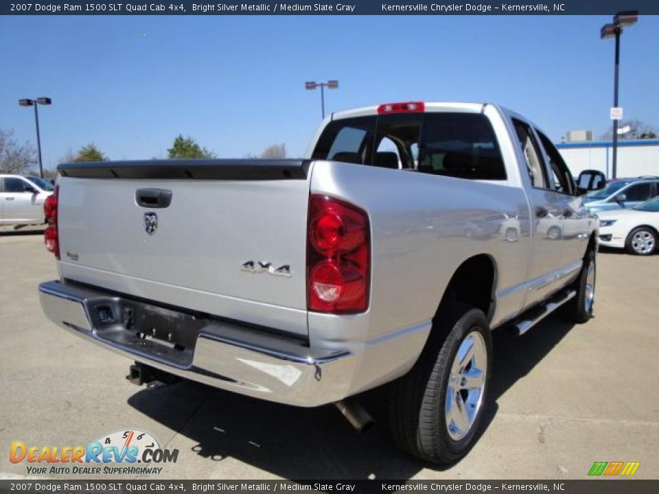 2007 Dodge Ram 1500 SLT Quad Cab 4x4 Bright Silver Metallic / Medium Slate Gray Photo #3