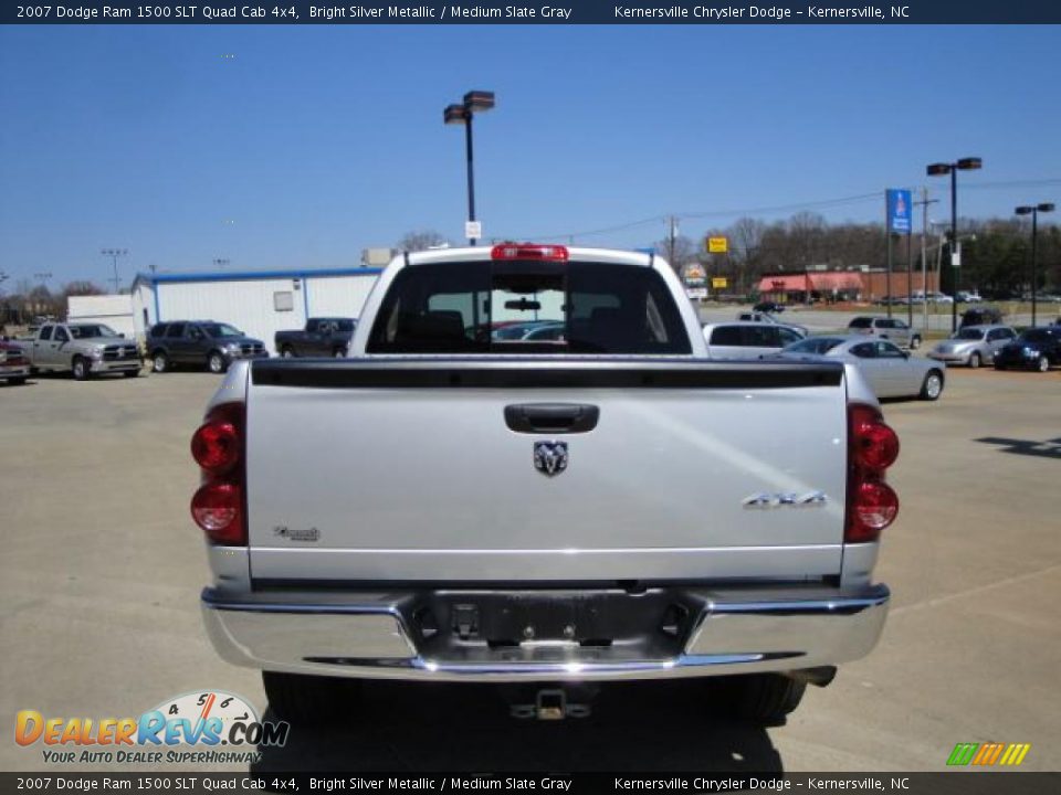 2007 Dodge Ram 1500 SLT Quad Cab 4x4 Bright Silver Metallic / Medium Slate Gray Photo #4