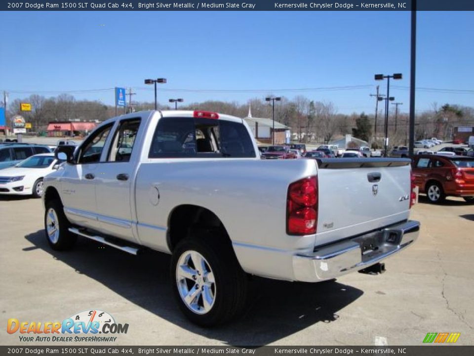 2007 Dodge Ram 1500 SLT Quad Cab 4x4 Bright Silver Metallic / Medium Slate Gray Photo #5