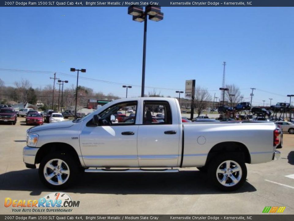 2007 Dodge Ram 1500 SLT Quad Cab 4x4 Bright Silver Metallic / Medium Slate Gray Photo #6