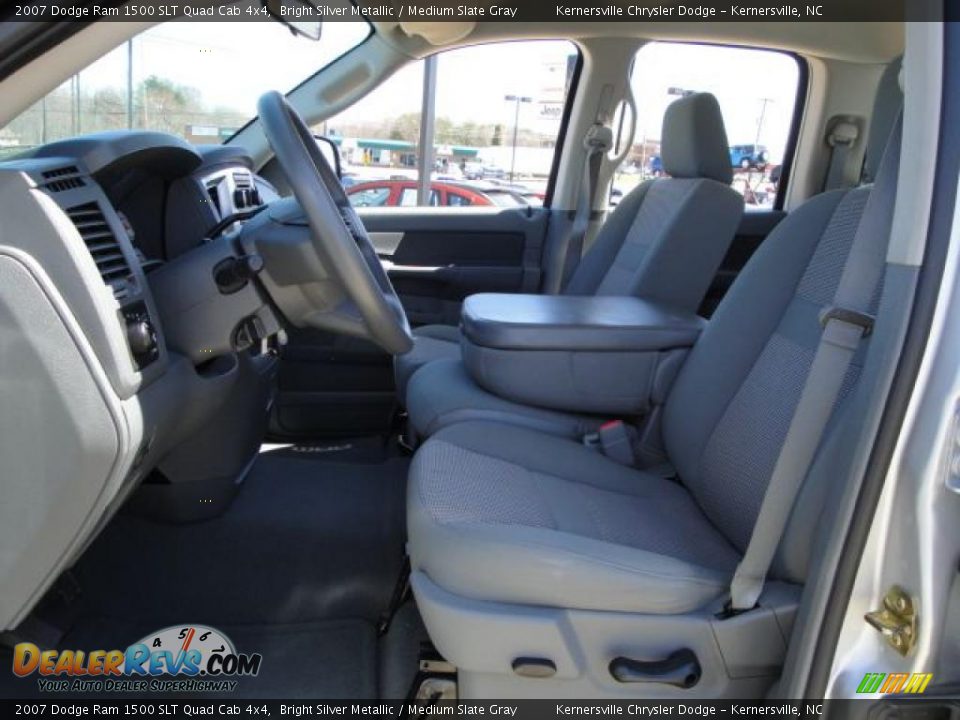 2007 Dodge Ram 1500 SLT Quad Cab 4x4 Bright Silver Metallic / Medium Slate Gray Photo #14