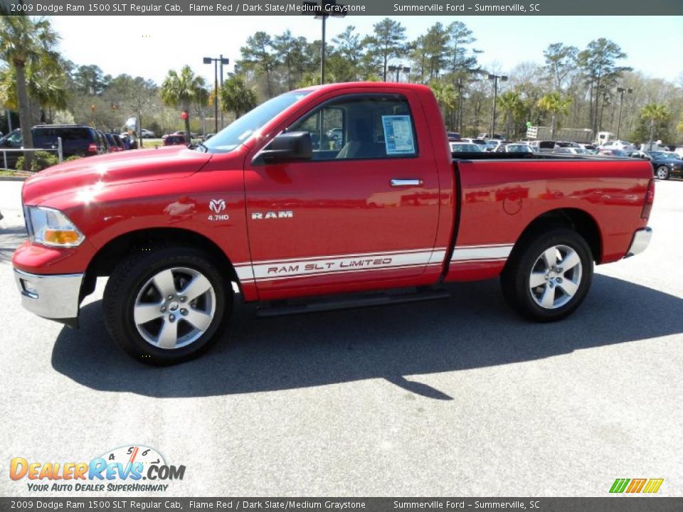 2009 Dodge Ram 1500 Slt Regular Cab Flame Red Dark Slatemedium Graystone Photo 2