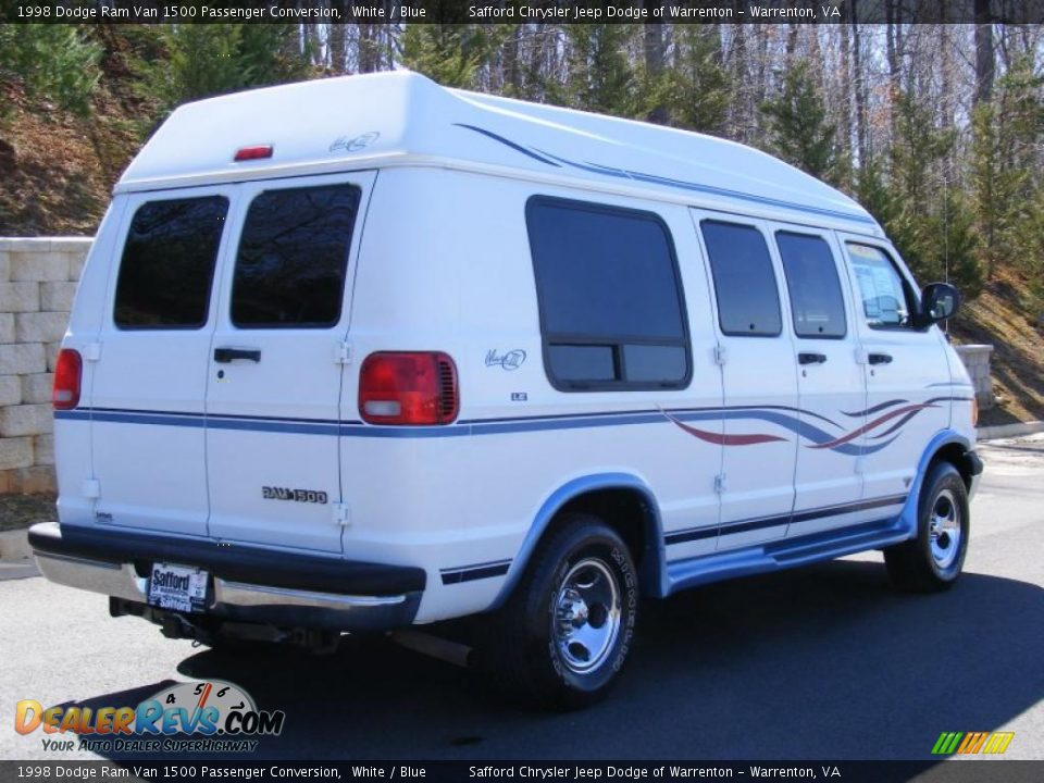 1998 Dodge Ram Van 1500 Passenger Conversion White / Blue Photo #5