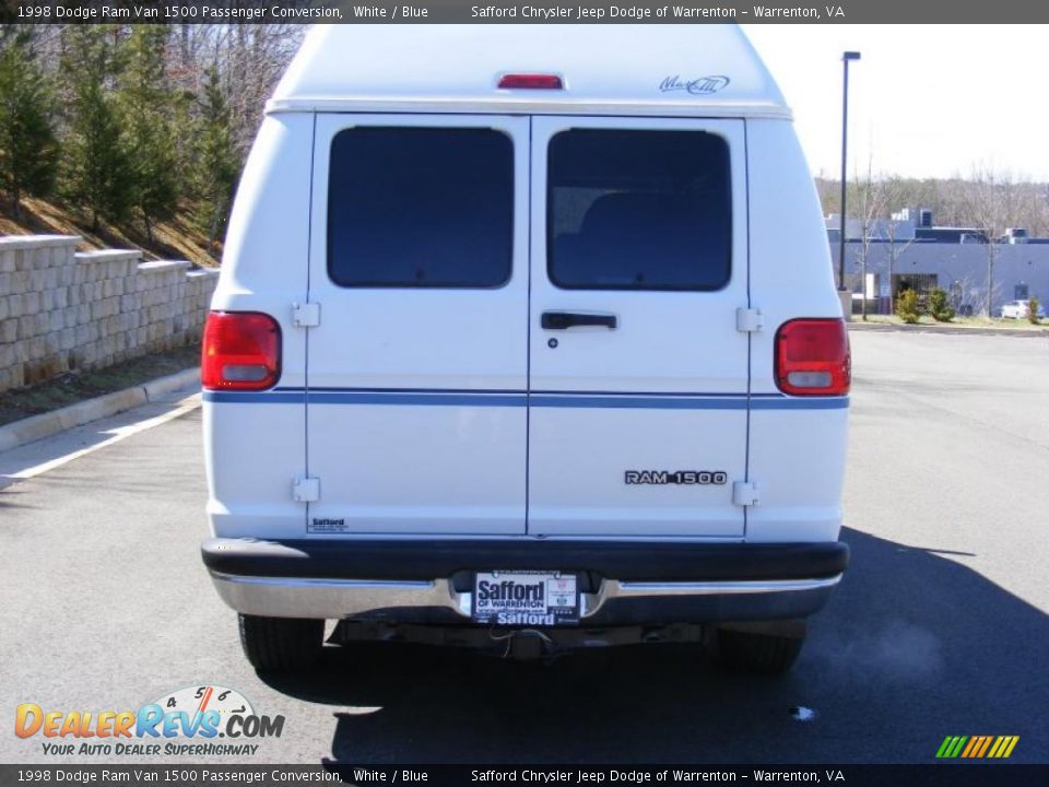 1998 Dodge Ram Van 1500 Passenger Conversion White / Blue Photo #6