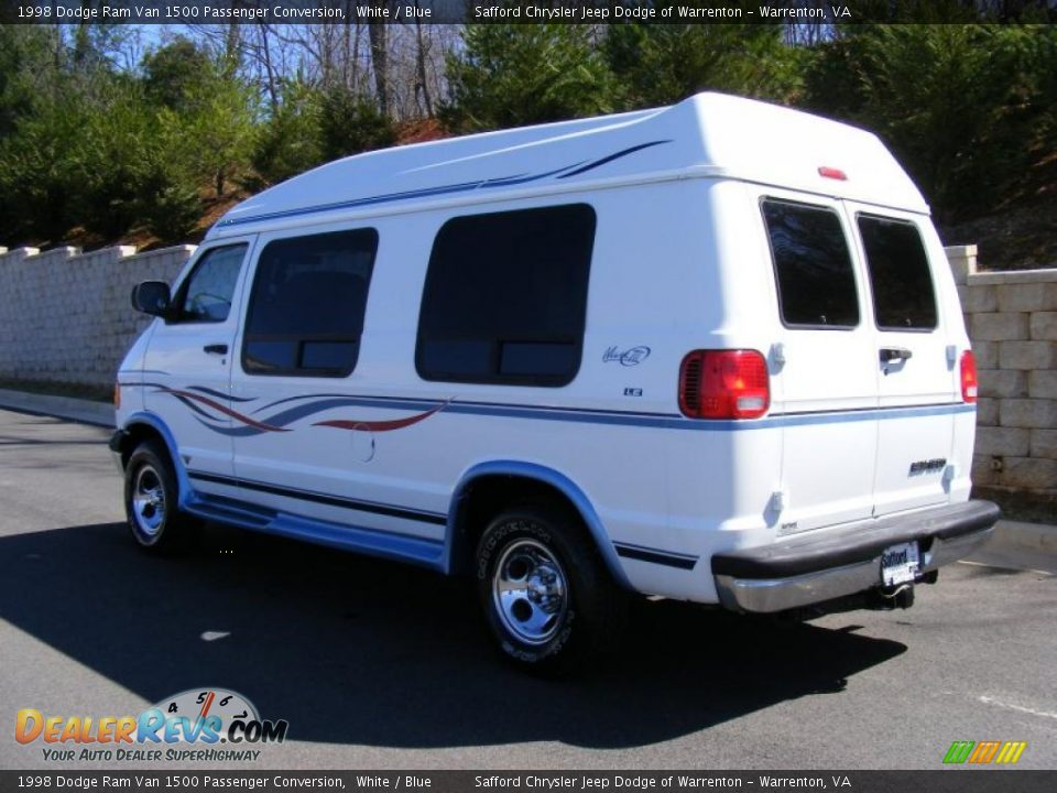 1998 Dodge Ram Van 1500 Passenger Conversion White / Blue Photo #7