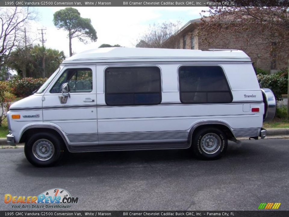 1995 GMC Vandura G2500 Conversion Van White / Maroon Photo #1