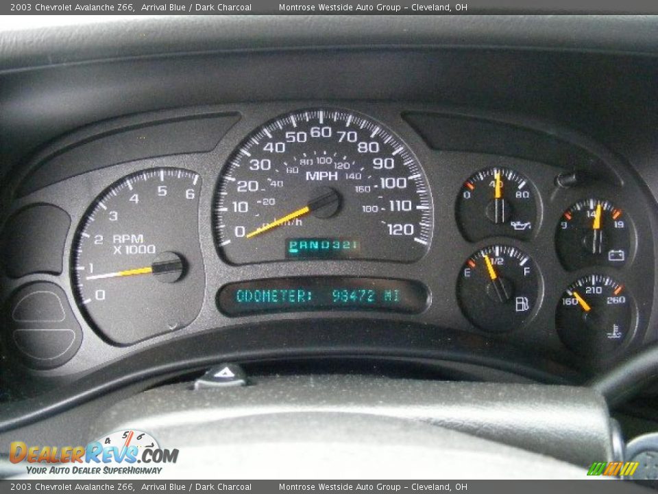 2003 Chevrolet Avalanche Z66 Arrival Blue / Dark Charcoal Photo #17