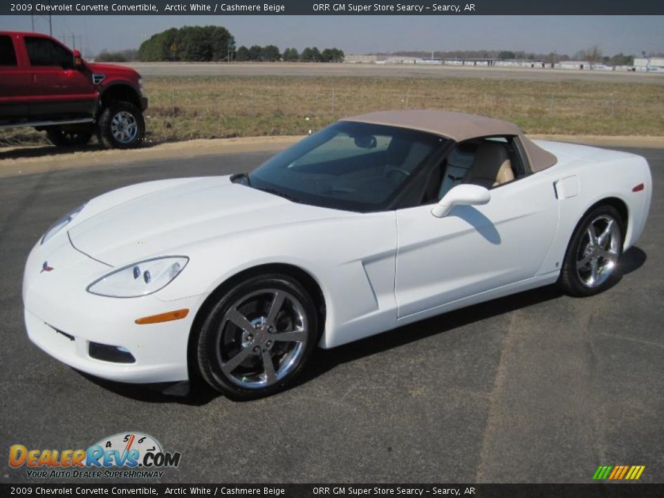 2009 Chevrolet Corvette Convertible Arctic White / Cashmere Beige Photo #1