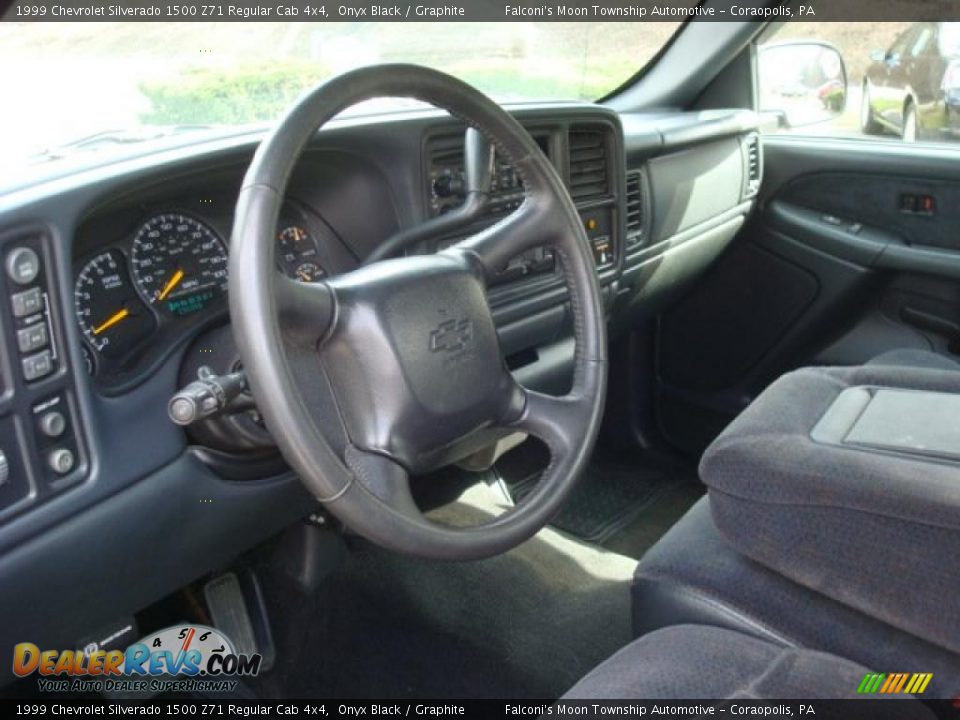 1999 Chevrolet Silverado 1500 Z71 Regular Cab 4x4 Onyx Black / Graphite Photo #12