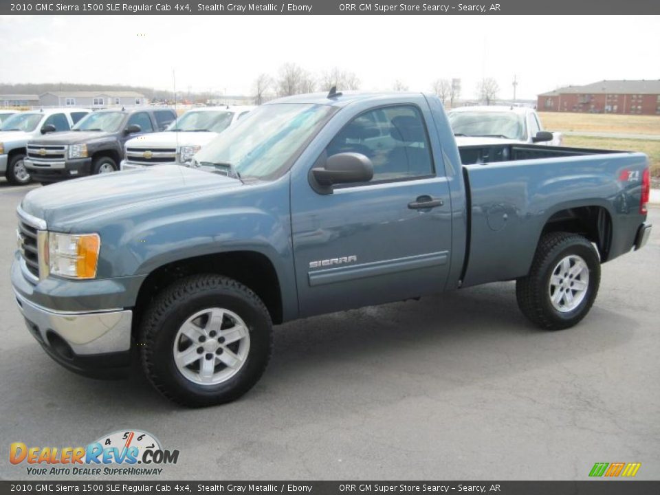 2010 GMC Sierra 1500 SLE Regular Cab 4x4 Stealth Gray Metallic / Ebony Photo #1