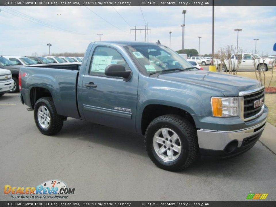 2010 GMC Sierra 1500 SLE Regular Cab 4x4 Stealth Gray Metallic / Ebony Photo #3