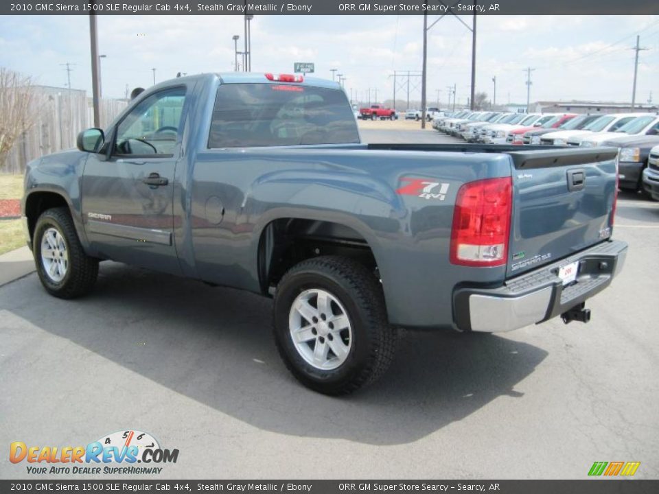 2010 GMC Sierra 1500 SLE Regular Cab 4x4 Stealth Gray Metallic / Ebony Photo #6