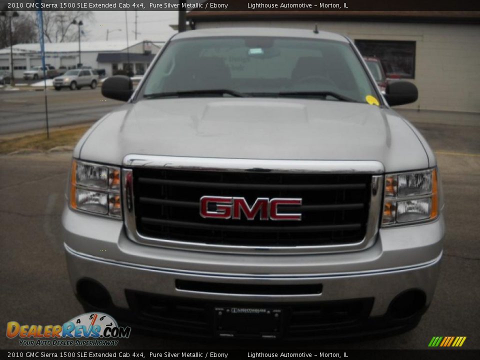 2010 GMC Sierra 1500 SLE Extended Cab 4x4 Pure Silver Metallic / Ebony Photo #4