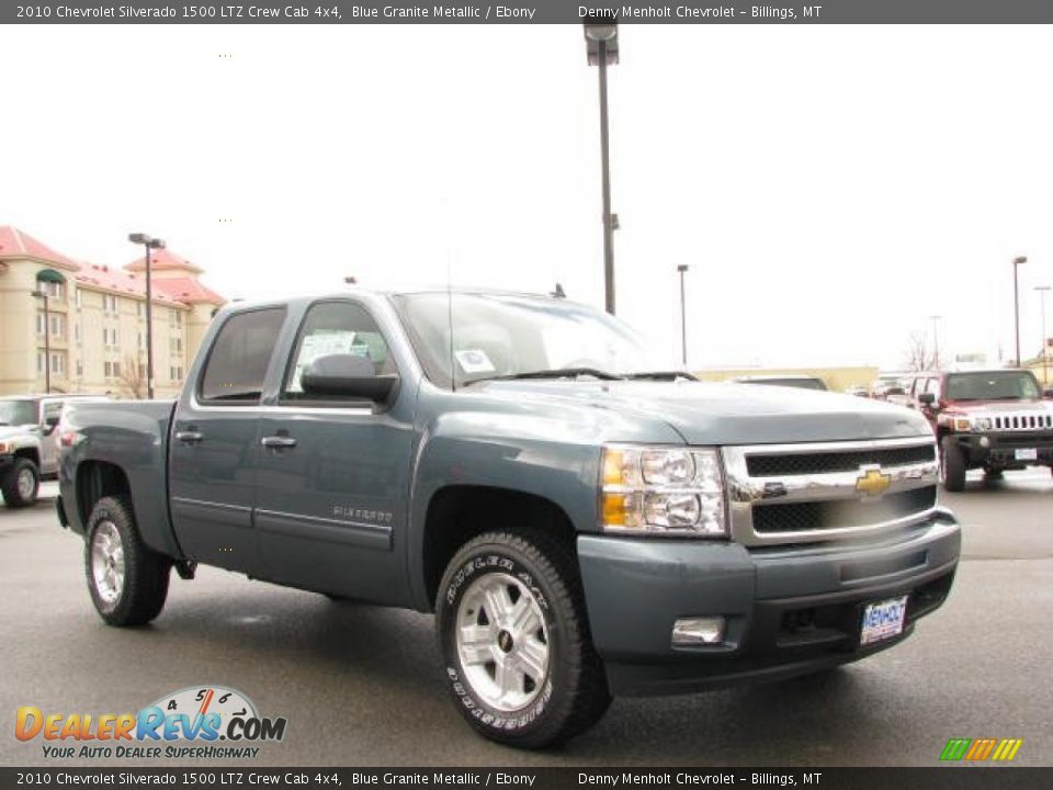 2010 Chevrolet Silverado 1500 LTZ Crew Cab 4x4 Blue Granite Metallic / Ebony Photo #3