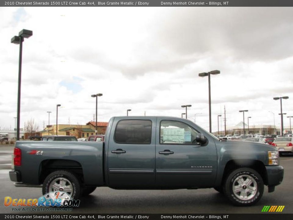 2010 Chevrolet Silverado 1500 LTZ Crew Cab 4x4 Blue Granite Metallic / Ebony Photo #4