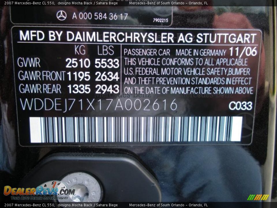 2007 Mercedes-Benz CL 550 designo Mocha Black / Sahara Biege Photo #27