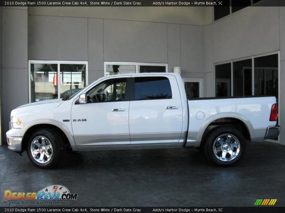 2010 Dodge Ram 1500 Laramie Crew Cab 4x4 Stone White Dark Slate Gray Photo 4