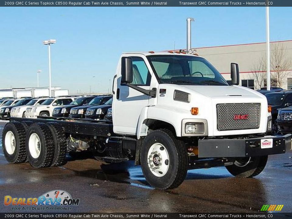 2009 GMC C Series Topkick C8500 Regular Cab Twin Axle Chassis Summit White / Neutral Photo #1