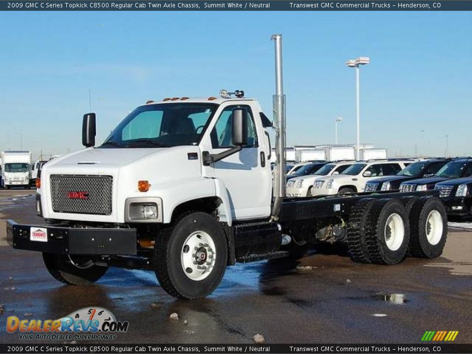 2009 GMC C Series Topkick C8500 Regular Cab Twin Axle Chassis Summit White / Neutral Photo #3