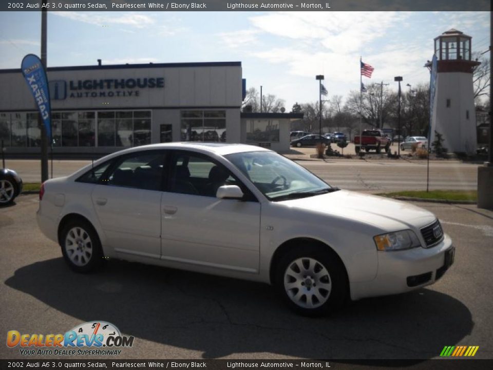 2002 Audi A6 3.0 quattro Sedan Pearlescent White / Ebony Black Photo #1