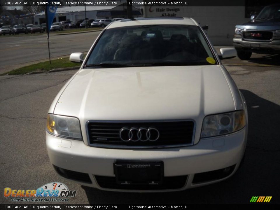 2002 Audi A6 3.0 quattro Sedan Pearlescent White / Ebony Black Photo #4