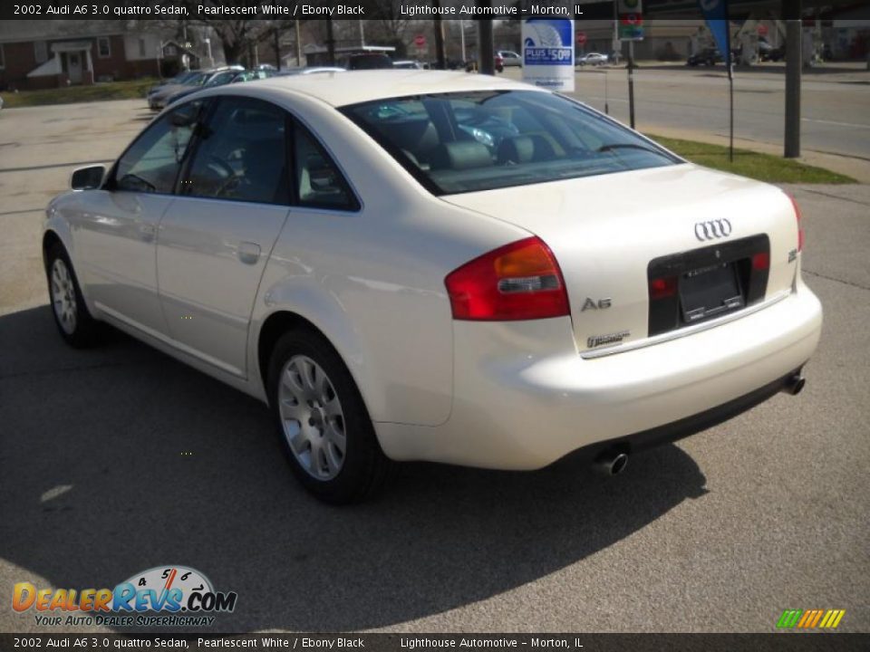 2002 Audi A6 3.0 quattro Sedan Pearlescent White / Ebony Black Photo #5