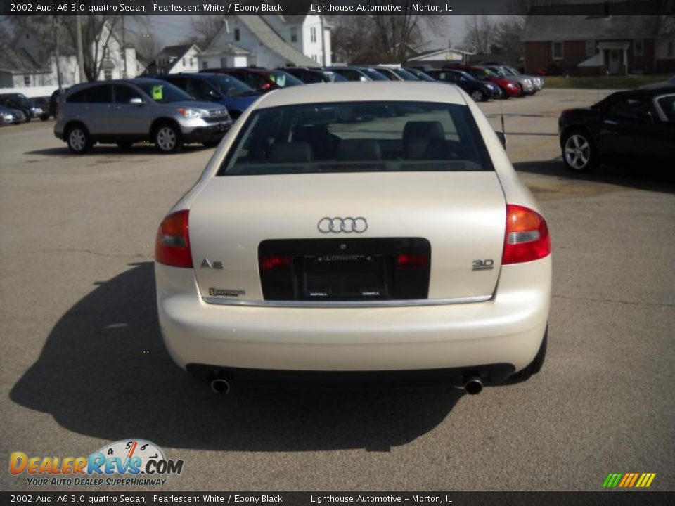 2002 Audi A6 3.0 quattro Sedan Pearlescent White / Ebony Black Photo #8