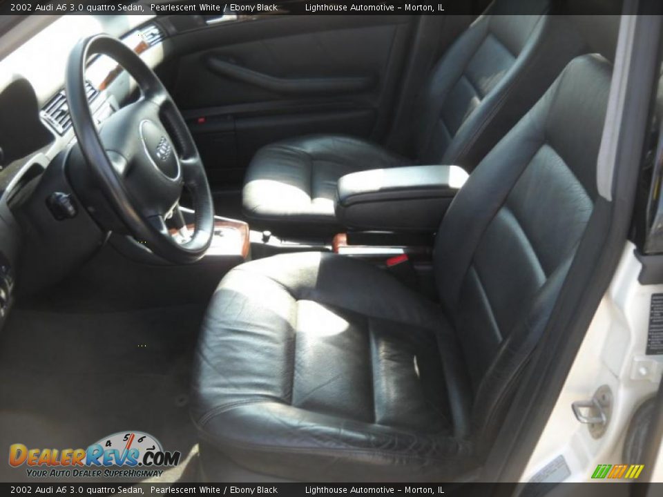2002 Audi A6 3.0 quattro Sedan Pearlescent White / Ebony Black Photo #13