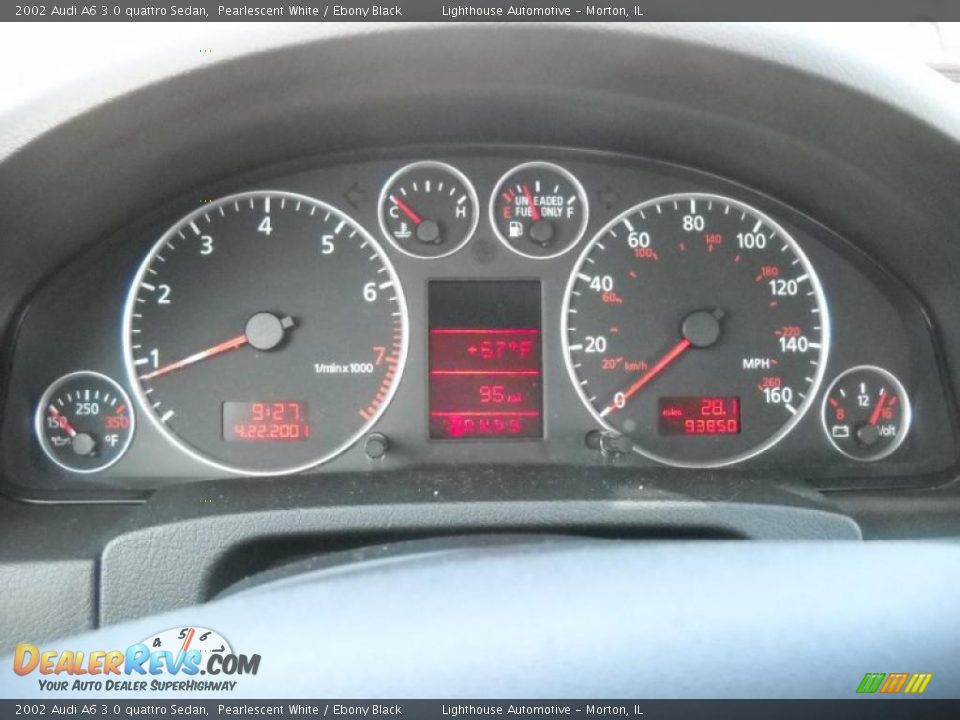 2002 Audi A6 3.0 quattro Sedan Pearlescent White / Ebony Black Photo #14