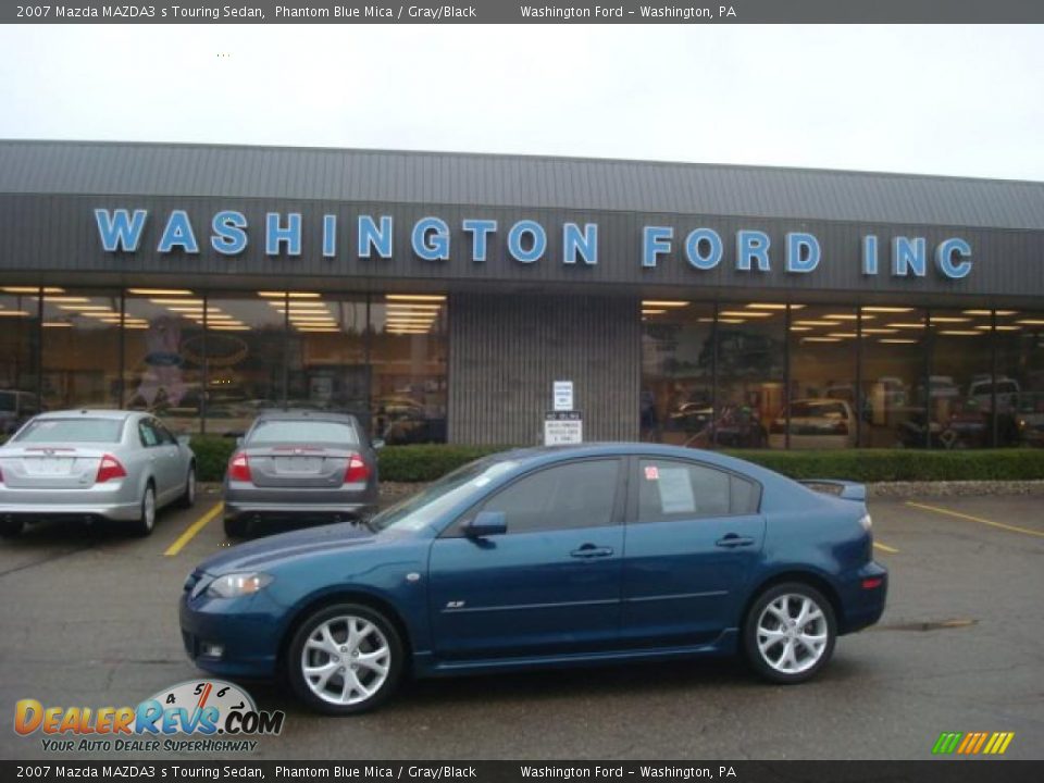 2007 Mazda MAZDA3 s Touring Sedan Phantom Blue Mica / Gray/Black Photo #1