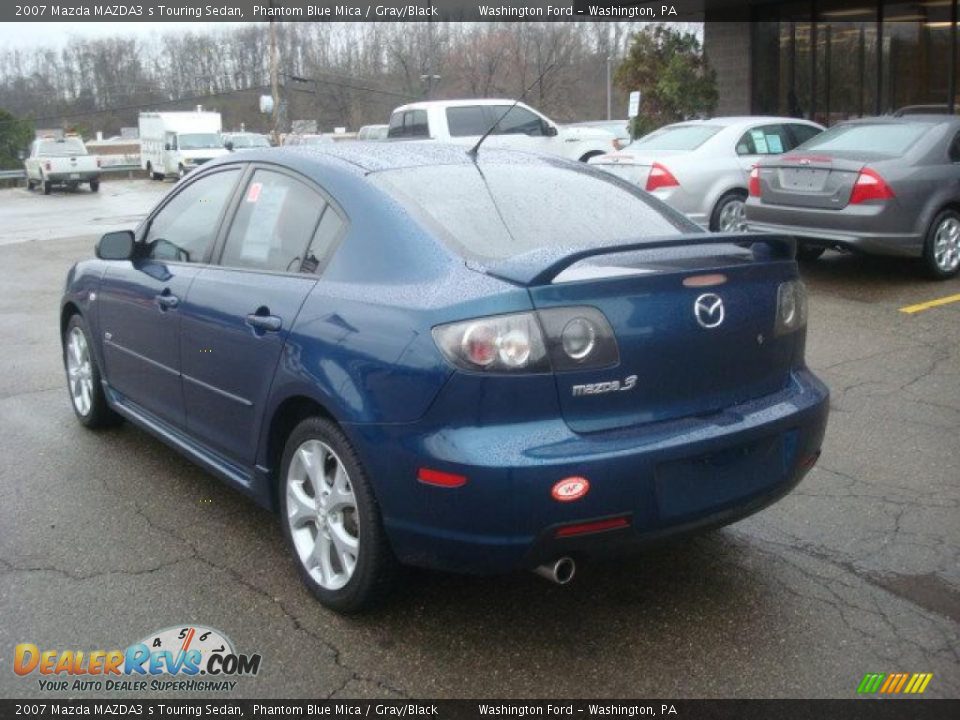 2007 Mazda MAZDA3 s Touring Sedan Phantom Blue Mica / Gray/Black Photo #2