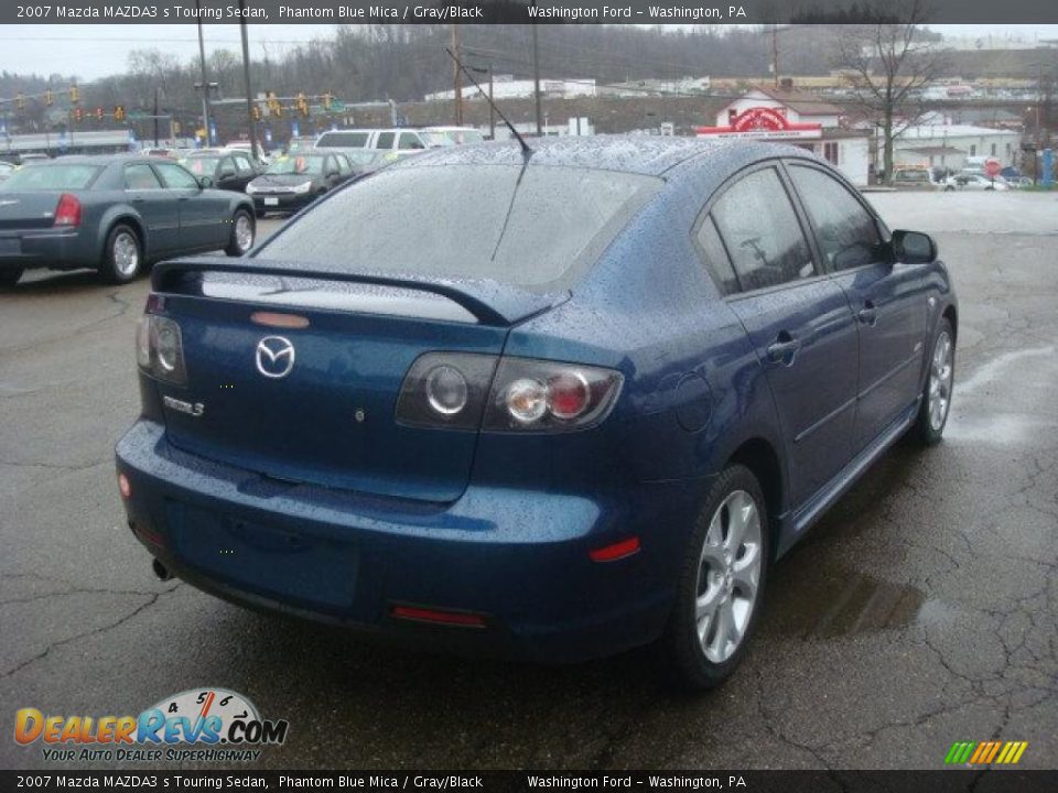 2007 Mazda MAZDA3 s Touring Sedan Phantom Blue Mica / Gray/Black Photo #4