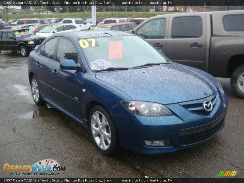 2007 Mazda MAZDA3 s Touring Sedan Phantom Blue Mica / Gray/Black Photo #6