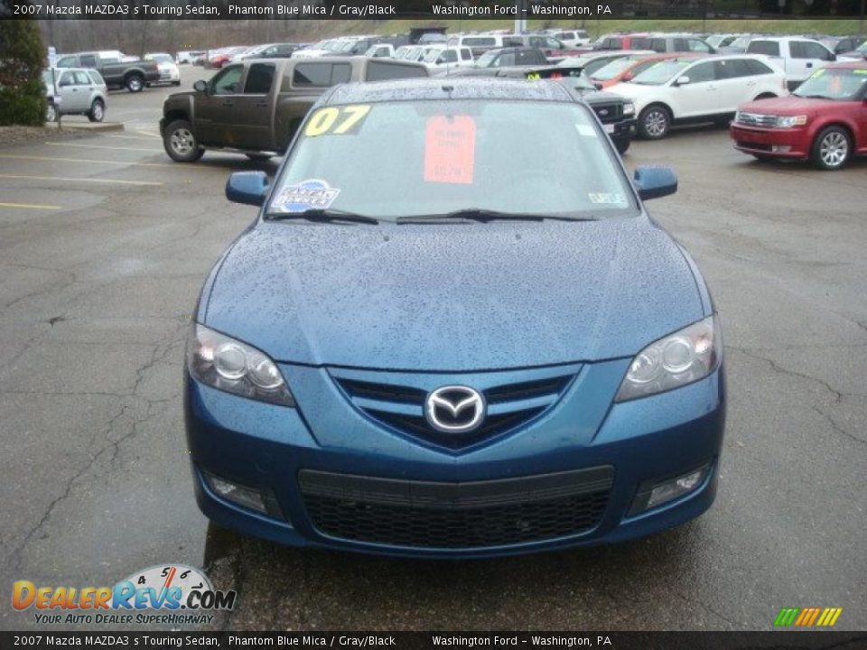 2007 Mazda MAZDA3 s Touring Sedan Phantom Blue Mica / Gray/Black Photo #10