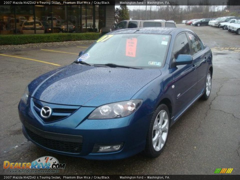 2007 Mazda MAZDA3 s Touring Sedan Phantom Blue Mica / Gray/Black Photo #11