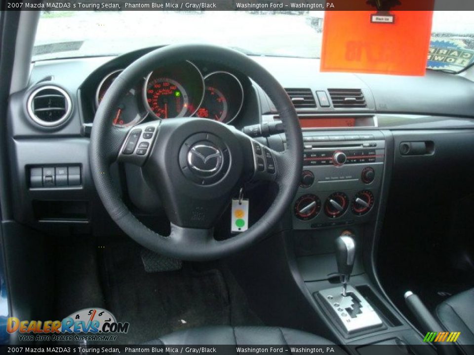 2007 Mazda MAZDA3 s Touring Sedan Phantom Blue Mica / Gray/Black Photo #14