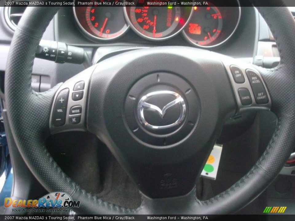 2007 Mazda MAZDA3 s Touring Sedan Phantom Blue Mica / Gray/Black Photo #18