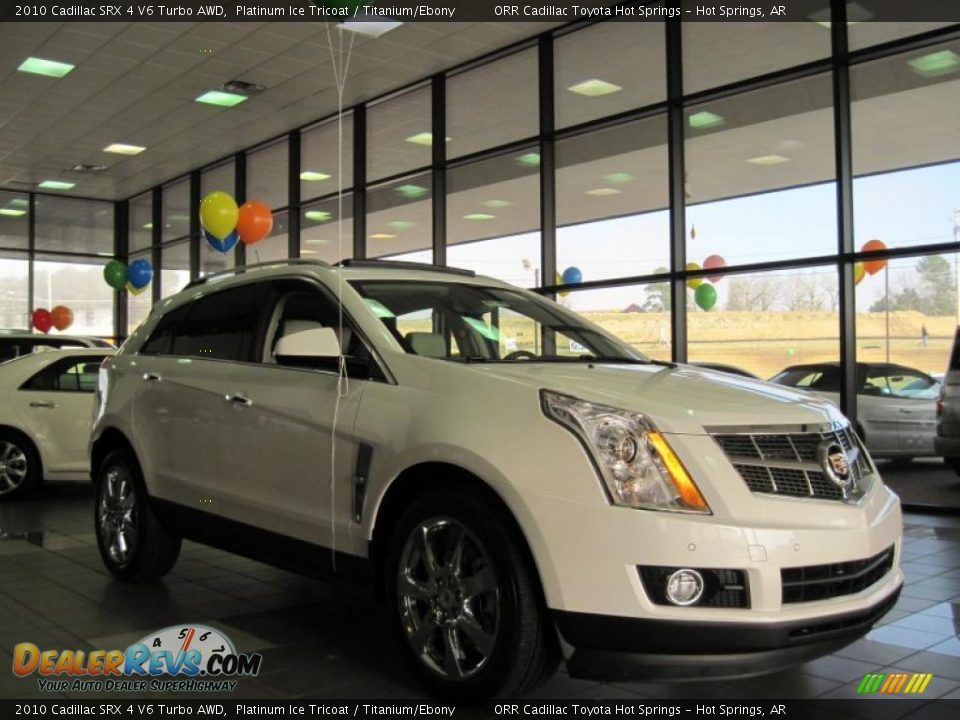 2010 Cadillac SRX 4 V6 Turbo AWD Platinum Ice Tricoat / Titanium/Ebony Photo #2