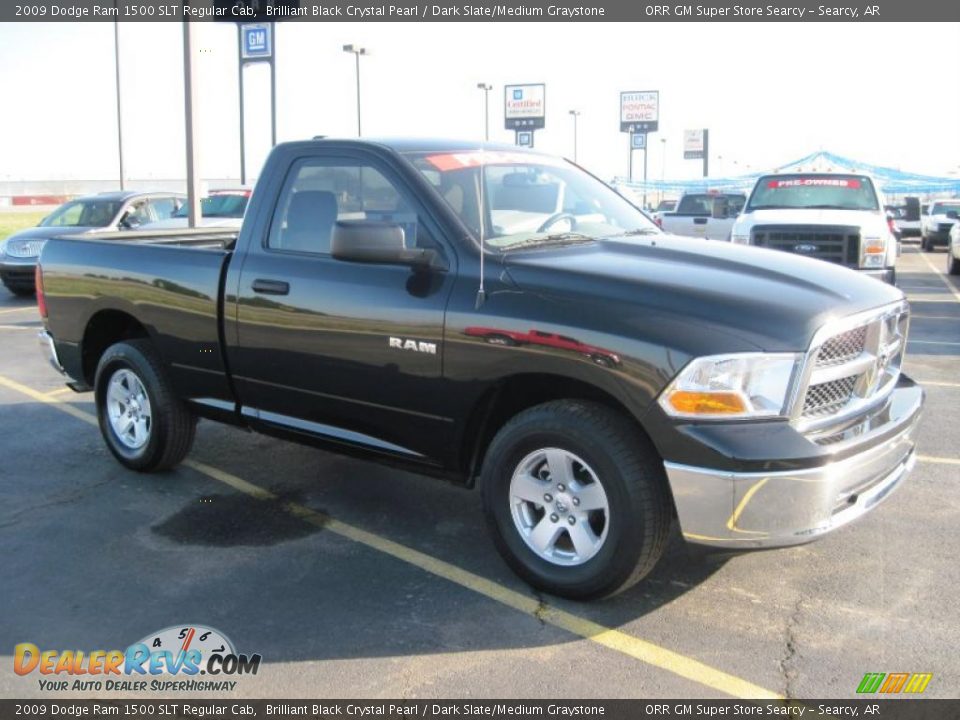 2009 Dodge Ram 1500 SLT Regular Cab Brilliant Black Crystal Pearl / Dark Slate/Medium Graystone Photo #3