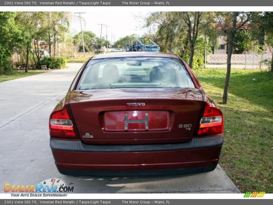 2001 Volvo S80 T6 Venetian Red Metallic / Taupe/Light Taupe Photo #8