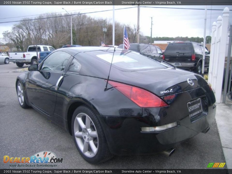 2003 Nissan 350Z Touring Coupe Super Black / Burnt Orange/Carbon Black Photo #3