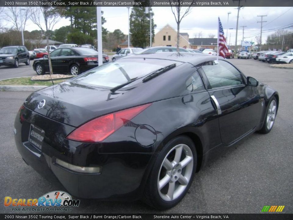 2003 Nissan 350Z Touring Coupe Super Black / Burnt Orange/Carbon Black Photo #5