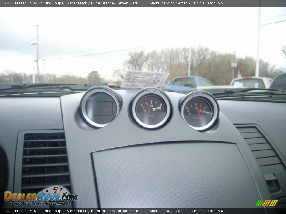 2003 Nissan 350Z Touring Coupe Super Black / Burnt Orange/Carbon Black Photo #12