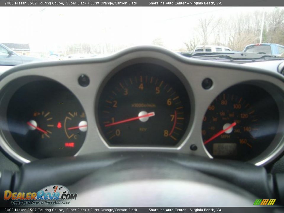 2003 Nissan 350Z Touring Coupe Super Black / Burnt Orange/Carbon Black Photo #15