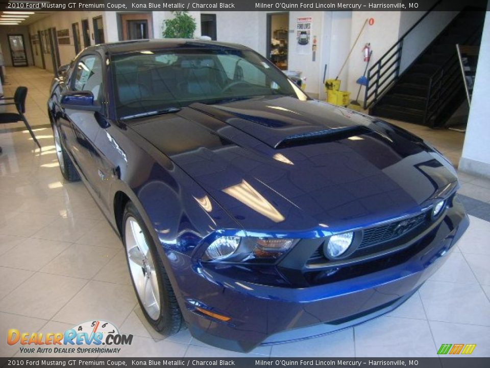 2010 Ford Mustang GT Premium Coupe Kona Blue Metallic / Charcoal Black Photo #1
