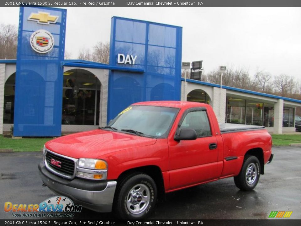 2001 GMC Sierra 1500 SL Regular Cab Fire Red / Graphite Photo #1