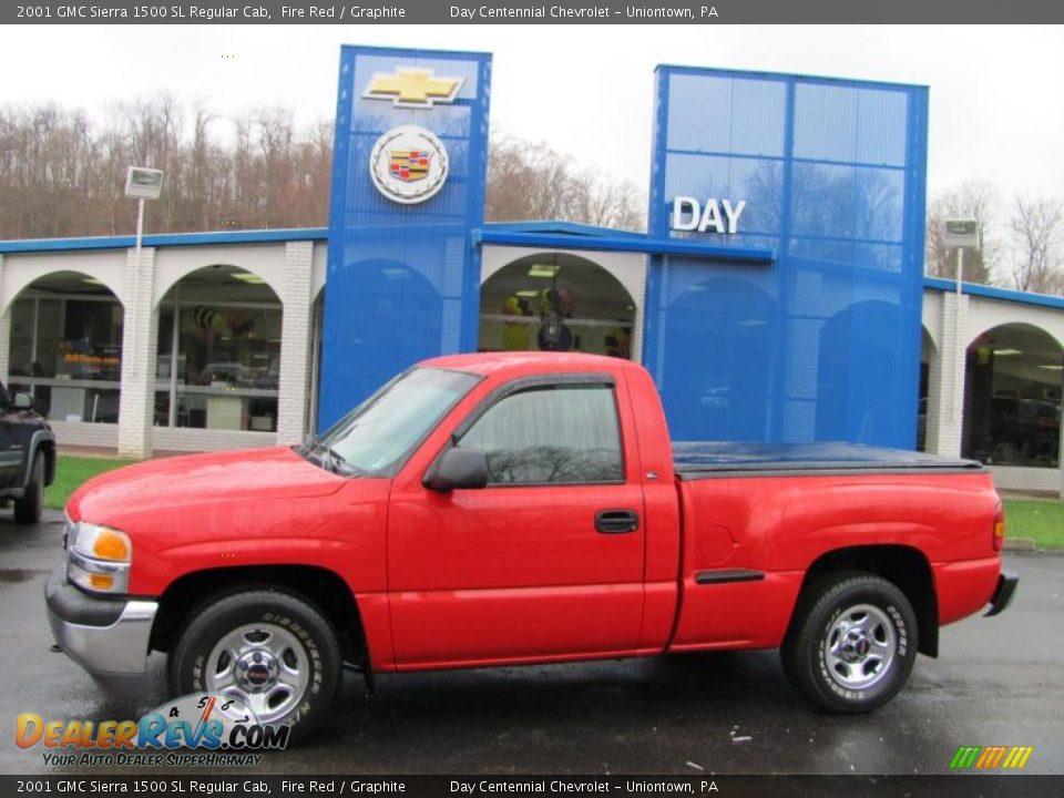 2001 GMC Sierra 1500 SL Regular Cab Fire Red / Graphite Photo #2